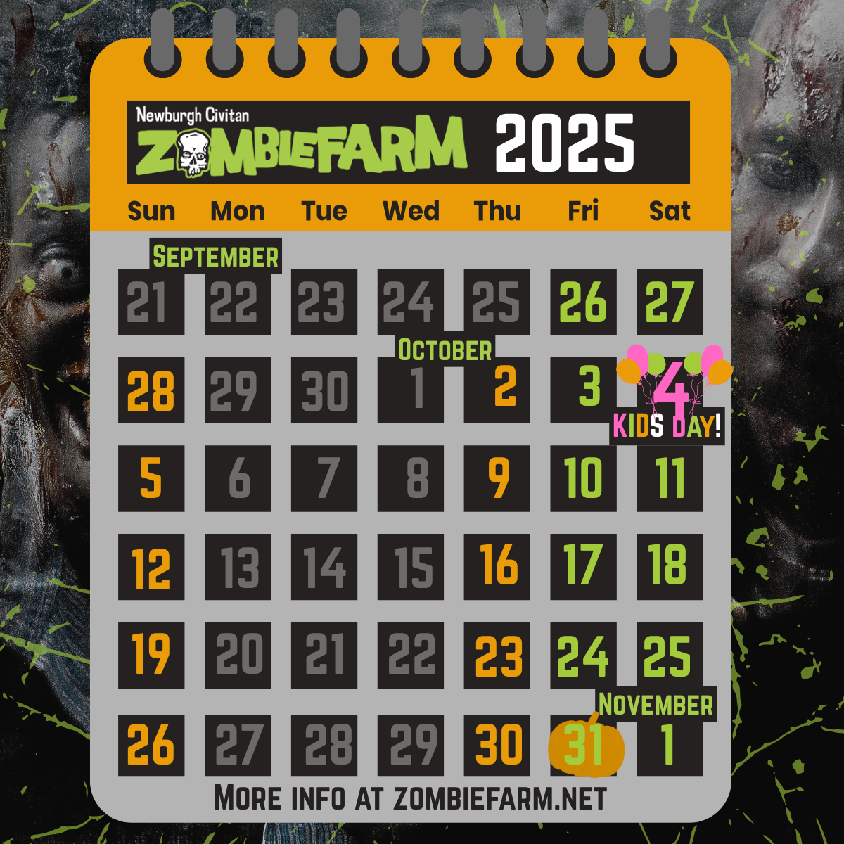 Zombie Farm Calendar Zombie Farm 2024 Calendar